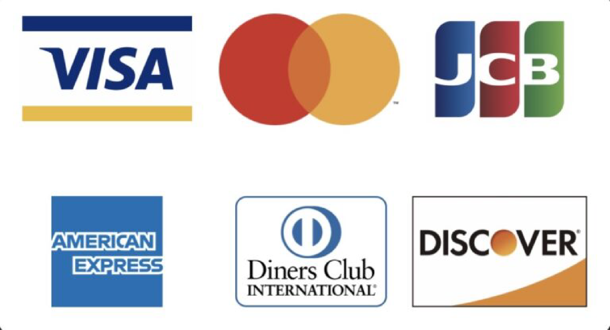 MasterCard VISA AmericanExpress  Diners Club Internationa jcb DISCOVER 